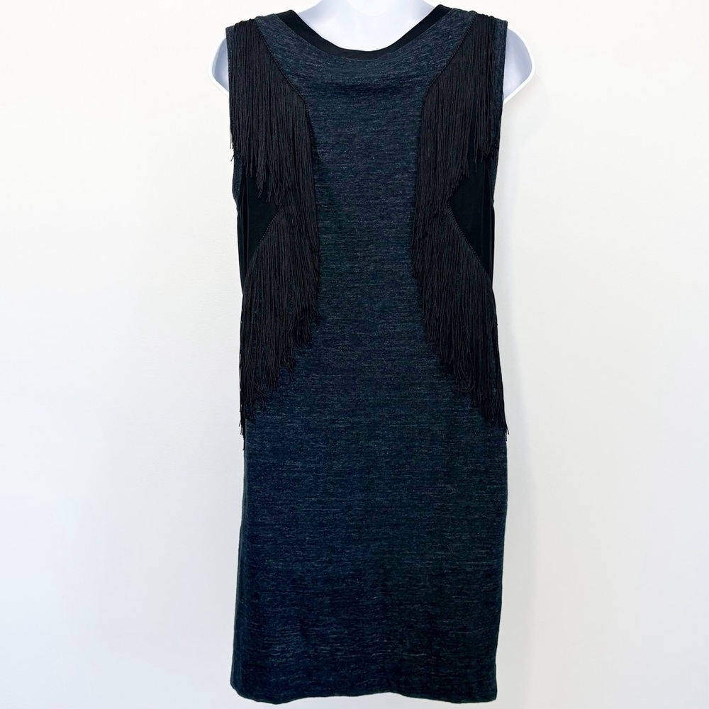 NWT Rebecca Taylor Silk Fringe Dress Small Black Sleeveless Cocktail Party Chic - Picture 4 of 11